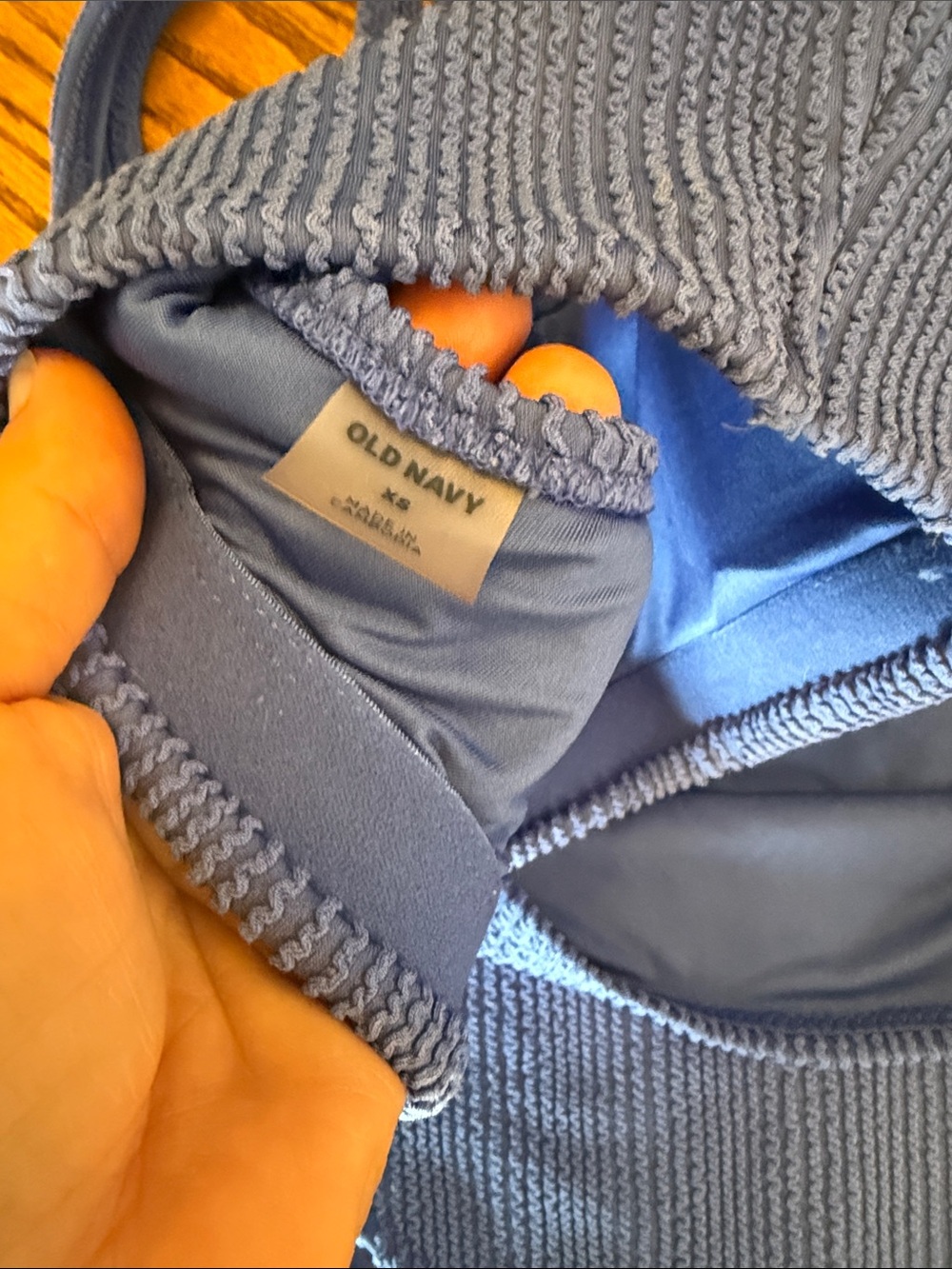 Old Navy Royal Blue Textured High-Waist Bikini Set - Picture 3 of 4
